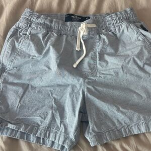 Hollister Men's Pale Blue Drawstring Swim Trunks